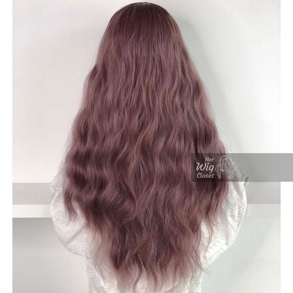 Her Wig Closet Accessories - Dusty Pink Ombre Wavy Wig Dk Roots | Rosie